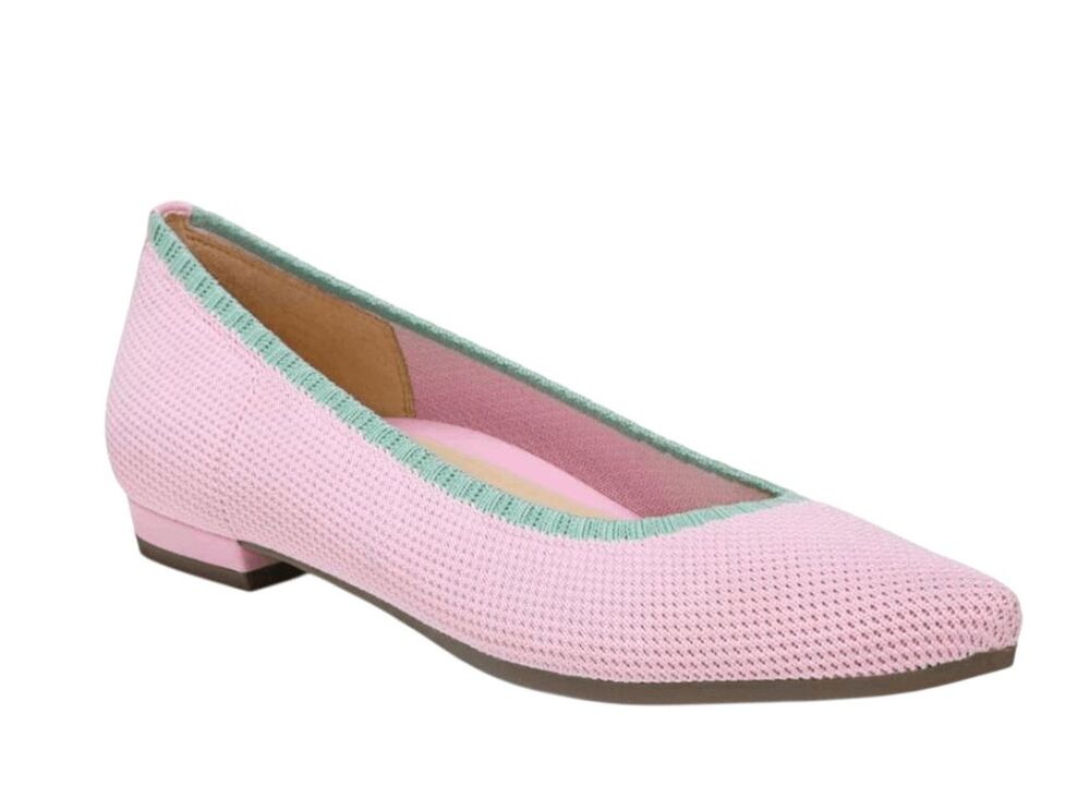 NWOB VIONIC Dahlia Pink Knit Pointy Toe Flats Size 10